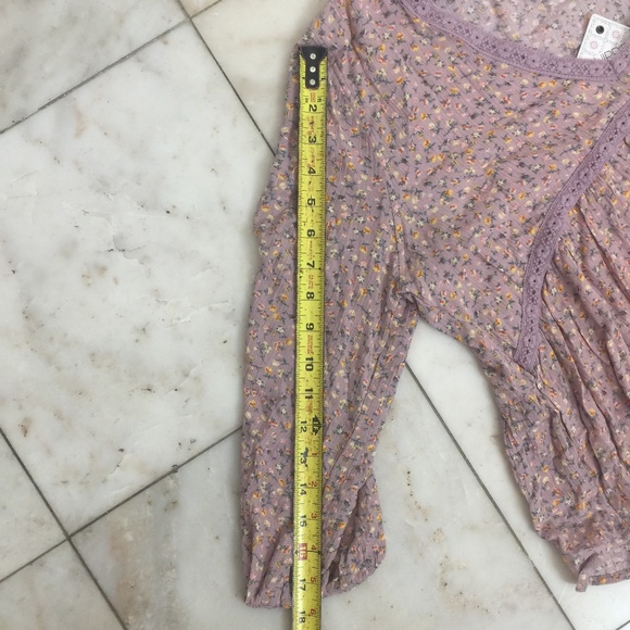 Hippie Rose Womens Sz/L Crinkle Peasant Boho Top - Picture 7 of 7